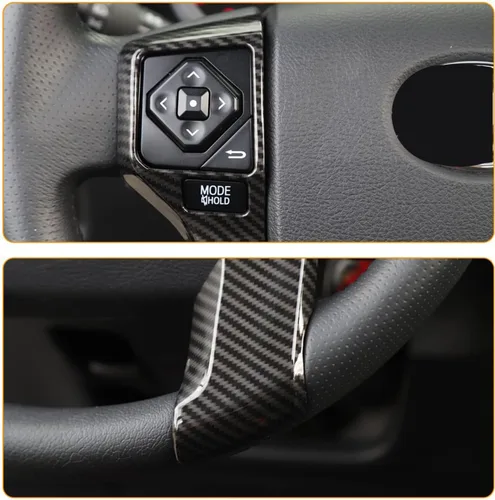 Miniatura 3 de Tocatus Cubierta del volante para Toyota 4Runner SUV Tacoma Tundra 2014-2022, fibra de carbono ABS, 2 unidades (5 agujeros)
