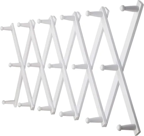 Miniatura 11 de Dseap Acordeón de pared: Perchero de pared expandible de madera de 16" de alto, soporte para sombreros, gancho de acordeón para gorras de béisbol
