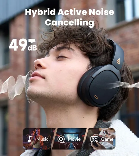 Miniatura 2 de Edifier W80 - Auriculares de diadema con cancelación activa de ruido de -49dB, LDAC de alta resolución con cable e inalámbricos, llamada clara AI