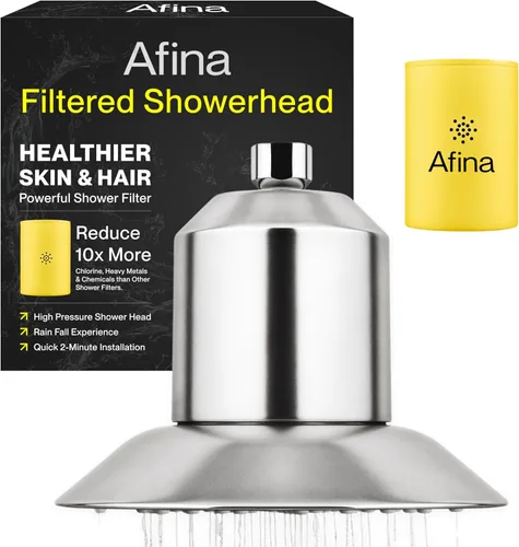 Afina Cabezal de ducha filtrado, cabezal de ducha suavizante de agua con filtro de ducha KDF-55 para agua dura, experiencia de lluvia de alta Níquel
