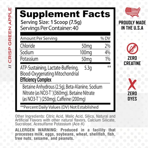 Miniatura 2 de Purus Labs CONDENSE - Polvo de preentrenamiento, 40 porciones (manzana verde crujiente)