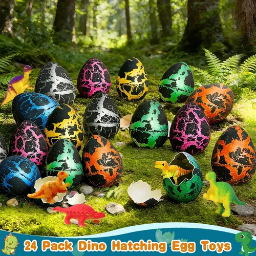 Miniatura 5 de 24 huevos grandes de dinosaurio para incubar, recuerdos de fiesta de cumpleaños, regalos de fiesta de cumpleaños para niños pequeños, premios