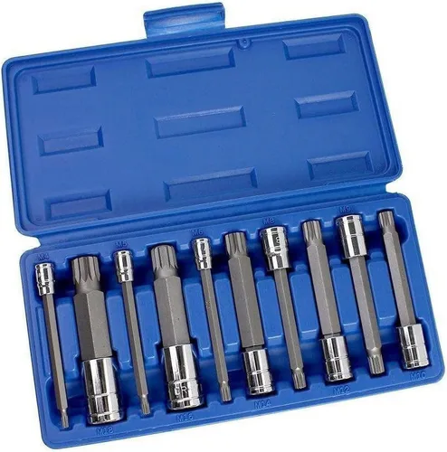Miniatura 8 de NEIKO 10078A XZN Juego de dados de broca cuadrada triple 11 piezas largas y cortas 12 puntos Acero CrV