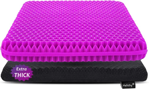 Miniatura 10 de Cojín de gel para sentarse durante mucho tiempo, cojín de gel extra grueso para silla de ruedas, almohadillas suaves para sillas de oficina, hogar
