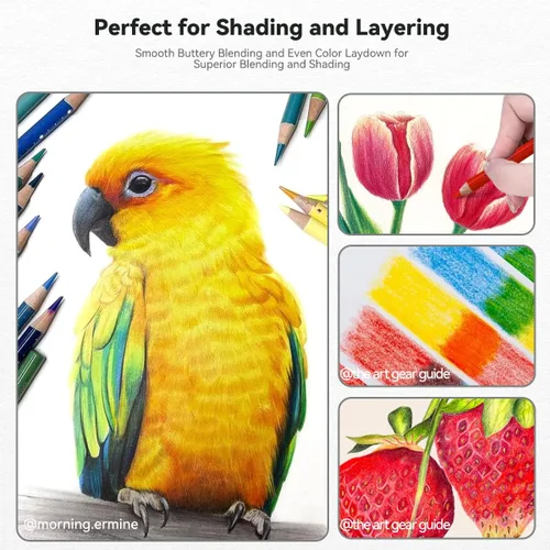 Miniatura 7 de Arrtx Juego de 72 lápices de colores premium con juego de pintura de acuarela MeiLiang, 36 colores vivos en caja de bolsillo