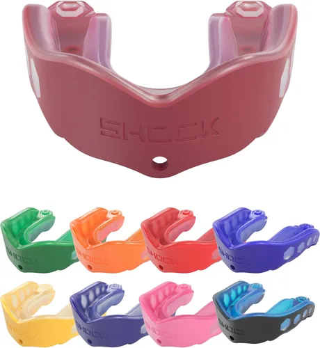 Miniatura 10 de Shock Doctor Gel Max - Protector bucal, protección resistente y ajuste personalizado, juvenil, frambuesa azul