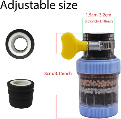 Miniatura 5 de Paquete de 3 filtros de montaje de grifo, filtro de purificación de agua de carbono para el hogar, cocina, baño, filtros de montaje de grifo