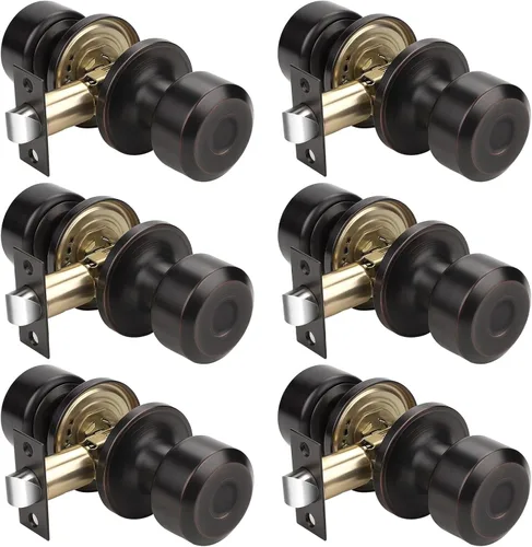 Miniatura 21 de KNOBWELL Paquete de 4 pomos de puerta cuadrados modernos para paso, pomos de puerta interiores, manija de puerta de pasillo y armario, color negro