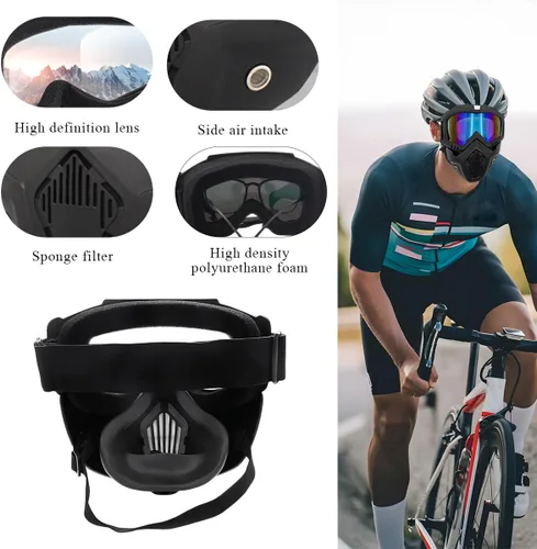 Miniatura 5 de DXNQ Gafas de motocross a prueba de polvo, gafas para casco de motocicleta, ATV anti-UV, máscara facial para jóvenes, hombres y mujeres (coloridos)
