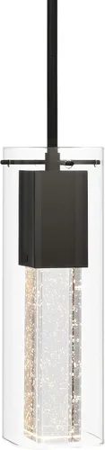 Miniatura 5 de XiNBEi Lighting Lámpara colgante, moderna cocina negra colgante colgante de iluminación con vidrio cuadrado y bombilla LED XB-P1110-SQ-MB