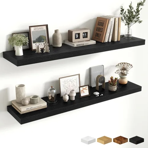Miniatura 80 de Estantes flotantes de 48 pulgadas para pared, estante de chimenea de 10 pulgadas de profundidad, estantes flotantes de madera para pared, estantes