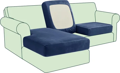 Miniatura 100 de CHUN YI - Funda elástica de cojín para sofá biplaza, funda de asiento de sofá con tela jacquard de elastano (mediana, color marfil blanco)