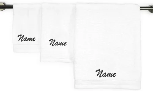 Miniatura 20 de Kaufman - Juego de toallas de baño bordadas personalizadas de calidad de hotel, toalla de mano y toallas para los dedos, 100% algodón para baño