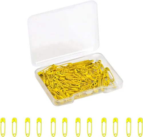 Miniatura 8 de Alfileres de seguridad pequeños, mini pines de seguridad de 0.75 pulgadas para ropa, pasador de seguridad de café, juego de acero niquelado