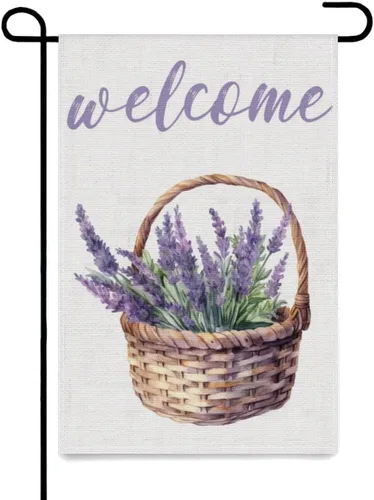 Miniatura 11 de Cesta de 12 x 18 pulgadas, bandera de jardín de manzana, primavera, verano, floral, de doble cara para exteriores, vertical, vacaciones, temporada