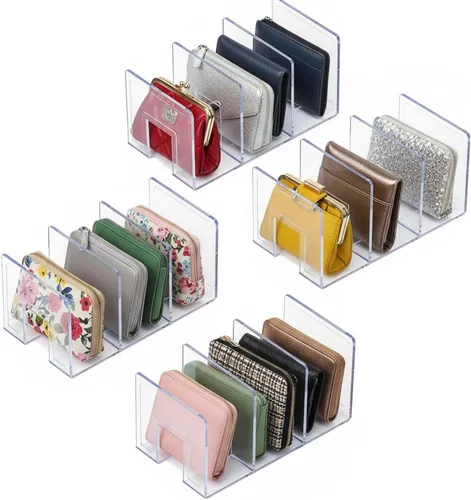 Miniatura 8 de YAGELI Organizador de archivos de escritorio de acrílico transparente, organizador de bolsos, divisor de embrague, carpeta de malla, suministros