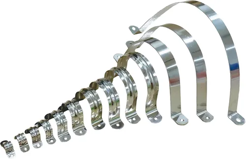 Miniatura 5 de Correa de tubo de soporte rígida de 1.5 pulgadas, abrazadera de correa de tubo en U de 2 agujeros, soporte en U de correa de acero inoxidable