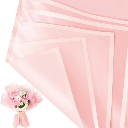 Miniatura 18 de Jutieuo 20 hojas de papel de regalo de flores negras, papel floral coreano translúcido impermeable para ramos de flores, embalaje de regalo, Borde