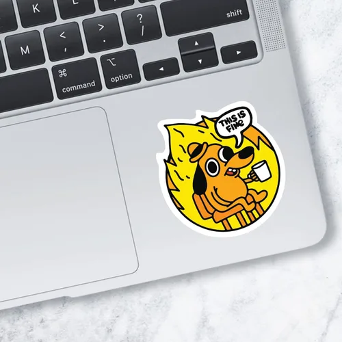 Miniatura 5 de GRITKULTURE This is Fine Morale Meme Sticker Assorted 16 unidades para coches, camiones, ventanas, álbumes de recortes, portátiles en apoyo