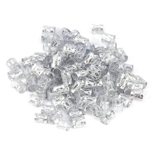 100 piezas de cuentas trenzadas de metal, nuevas cuentas de rastas coloridas, anillos trenzados para el cabello, clips para cerraduras de temor,