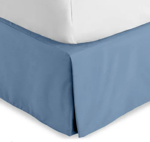 Miniatura 19 de Bare Home Falda de cama California King con caída de 15 pulgadas, diseño fácil de ajustar, para camas California King, con pliegues centrales