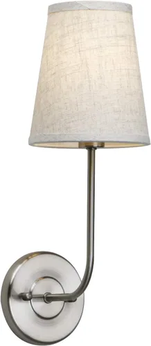 Permo Lámpara de pared industrial rústica clásica con embudo acampanado de tela de lino, para mesita de noche, para dormitorio, lectura de noche