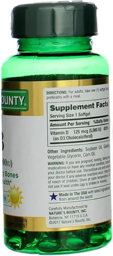 Miniatura 3 de Nature's Bounty, D 5000 Iu Softgels, 100 ct