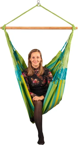 Miniatura 2 de LA SIESTA® - Hamaca grande y cómoda Domingo - Silla hamaca colgante resistente a la intemperie y al desgarro - Silla hamaca para interiores y Lima