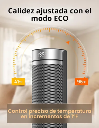 Miniatura 5 de Dreo Calentador Ambiental para Habitación Grande, Calentadores Eléctricos de 23 Pulgadas para Uso en Interiores, Torre de 8 Protecciones Seguras