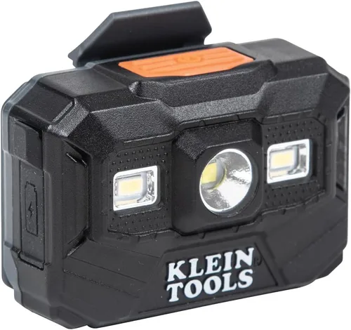 Miniatura 15 de Klein Tools 60346 Casco de seguridad, ala completa sin ventilación, clase E, patrón KARBN premium, lámpara recargable, banda para el sudor acolchada