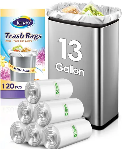 Miniatura 32 de Teivio - Bolsas de basura medianas sin perfume de 8 galones, 220 unidades, para bolsas de basura de 7, 8, 9 y 10 galones de grosor, bolsas
