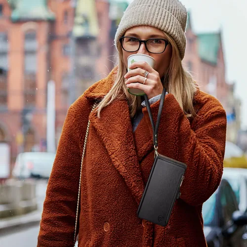 Miniatura 5 de XcaseBar Funda tipo cartera para Samsung Galaxy S22 Ultra con cremallera y tarjetero de crédito [bloqueo RFID], funda de piel sintética con tapa
