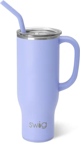 Miniatura 23 de Swig Life Mega Taza de 30 oz, Vaso de 30 oz con Asa y Pajita, Compatible con Portavasos, Apto para Lavavajillas, Vaso Aislado Extra Grande, Botella