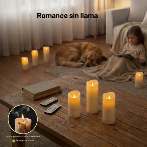 Miniatura 2 de Enido 24 piezas de velas LED sin llama con control remoto y temporizador, impermeables para exteriores, luces eléctricas parpadeantes y cálidas