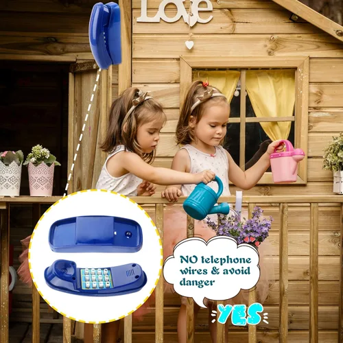 Miniatura 4 de Swingset - Juguetes para teléfono con llave numérica para niños, patio de recreo, casa del árbol, accesorios de gimnasio de la selva (azul)