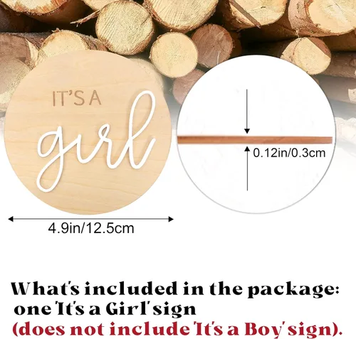 Miniatura 2 de 1 letrero de madera con texto en inglés "It's a Girl", decoración bohemia de revelación de género, anuncio de embarazo acrílico para niño o niña