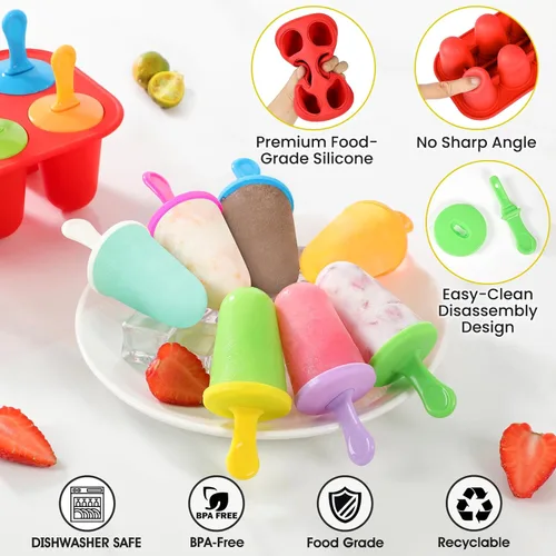Miniatura 4 de Moldes de silicona para paletas pequeñas, sin BPA para niños, niños pequeños y bebés, moldes reutilizables para paletas de hielo, mini moldes