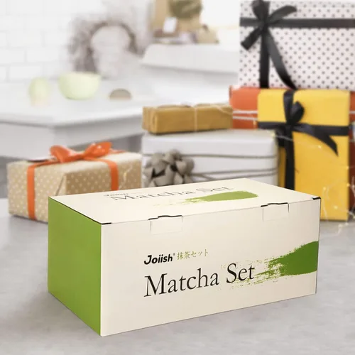 Miniatura 8 de Joiish Juego de batidor de matcha, kit de matcha de 10 piezas, batidor de bambú y cuenco de cerámica con boquilla y cuchara medidora y taza, Verde