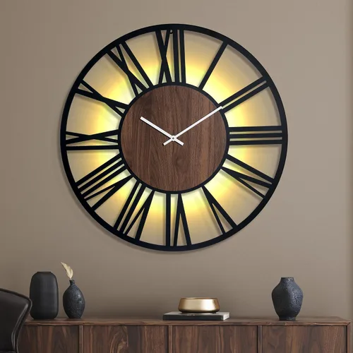 Miniatura 10 de Reloj de pared grande de 20 pulgadas de metal con voz y sensor de luz nocturna, luz en la oscuridad, silencioso, sin tictac, funciona con batería
