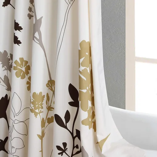 Miniatura 5 de Cortina de ducha de tela floral, cortinas de ducha para baño, cortinas de baño impermeables, 72 pulgadas de ancho x 72 pulgadas de alto