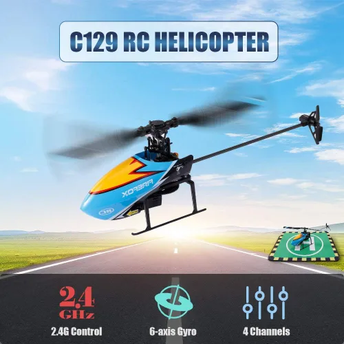 Miniatura 2 de GoolRC C129 Helicóptero RC para adultos, helicóptero de control remoto de 4 canales de 2.4 GHz con giroscopio de 6 ejes, avión RC Aileronless