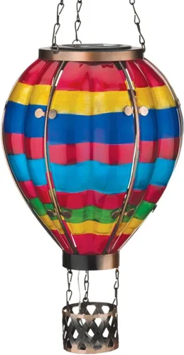 Miniatura 13 de Regal Art & Gift Linterna Solar de Globo Aerostático – Luces LED Colgantes Alimentadas por Energía Solar, Lámpara Decorativa Portátil Impermeable
