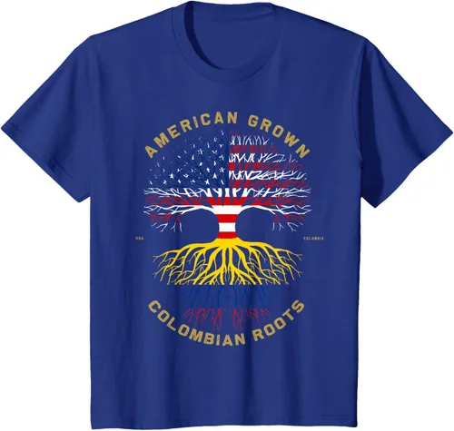 Miniatura 36 de Camiseta de regalo con la bandera de Estados Unidos con árbol de raíces colombianas