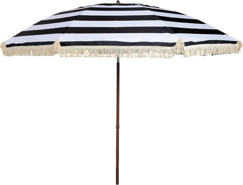 Hula - Sombrilla Tiki de paja tropical, palapa, rafia, tiki hut, sombrilla hawaiana para patio con flecos, sombrilla bohemia de 6 pies 8 pies y 9