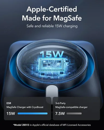 Miniatura 3 de ESR Cargador de Soporte para Coche MagSafe de 15W con CryoBoost, Hecho para Certificado por Apple, para Soporte de Coche MagSafe, Cargador