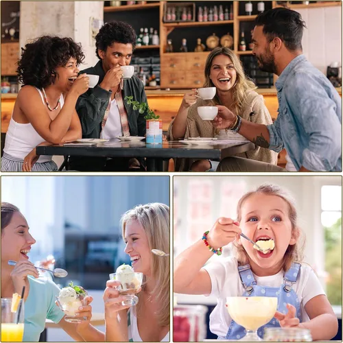 Miniatura 5 de uxcell 4 cucharas de café expreso de acero inoxidable de 5 pulgadas, cucharas de postre, cucharas de té helado para café, helado, té, azúcar, plata