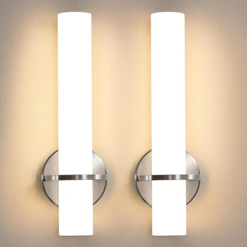 Miniatura 13 de AIJIASI Apliques de Pared Negros Juego de 2, Apliques de Baño de 18 pulgadas con Pantalla Acrílica 18W 3000K LED Regulables Apliques de Pared