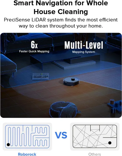 Miniatura 6 de Roborock Q7 L5 - Robot aspirador y fregona, 8,000 Pa de succión, actualización de Q5 Pro, sistema dual anti-enredo, navegación LiDAR, mapeo