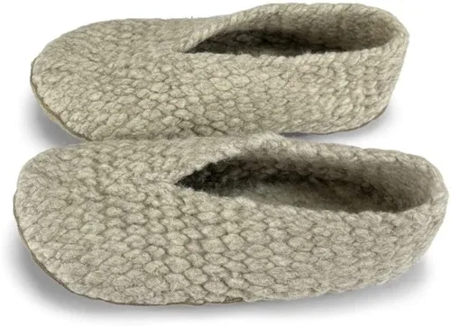 Miniatura 2 de Kyrgies Pantuflas de lana tejida, Beige Bronceado