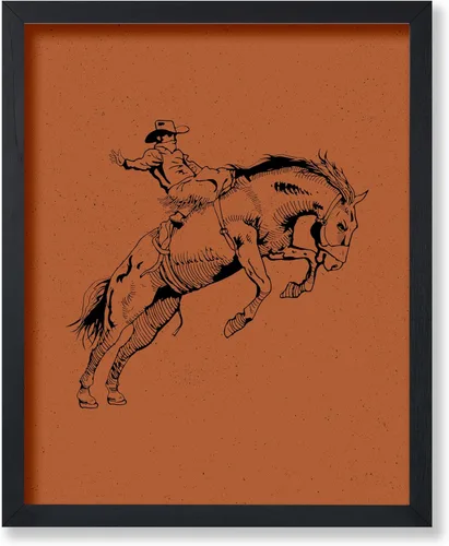 Miniatura 19 de Poster Master Póster de Rodeo marrón – Estampado retro de vaquero sobre caballo – Arte de vaquero – Arte occidental – Arte del salvaje oeste
